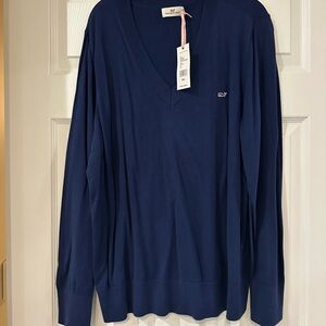 Vineyard Vines Deep Blue V-Neck Sweater